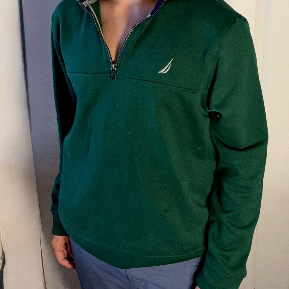Nautica Men's Teal Zip-Up Sweater - Picture 2 of 4